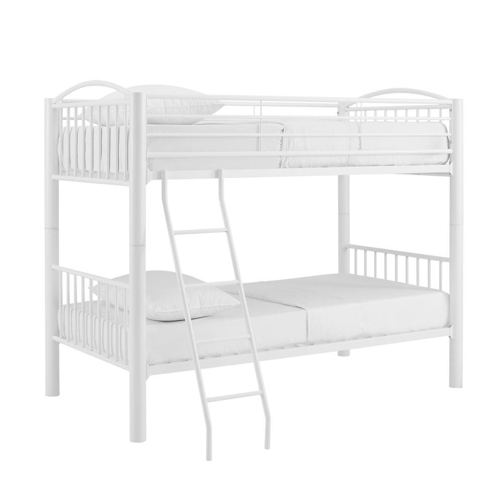 Heavy Metal Twin Twin White Bunk Bed. Picture 2