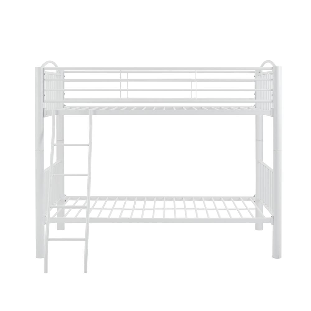 Heavy Metal Twin Twin White Bunk Bed. Picture 4