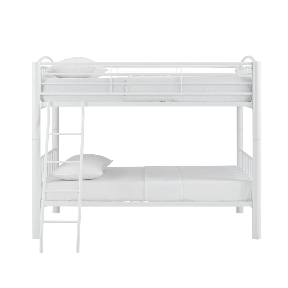 Heavy Metal Twin Twin White Bunk Bed. Picture 3