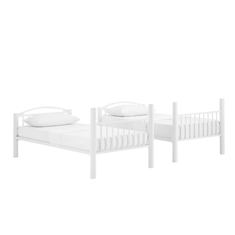 Heavy Metal Twin Twin White Bunk Bed. Picture 7