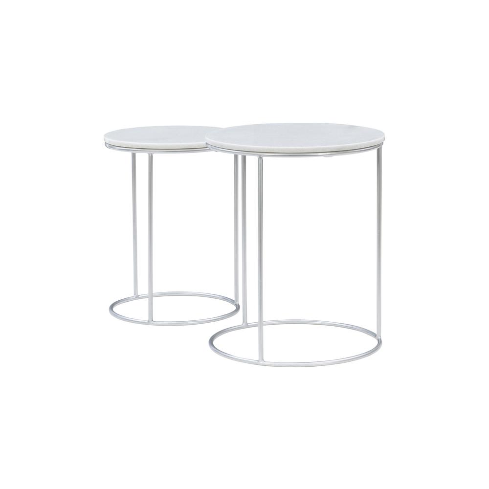 Fonner Nesting Tables White Marble. Picture 4