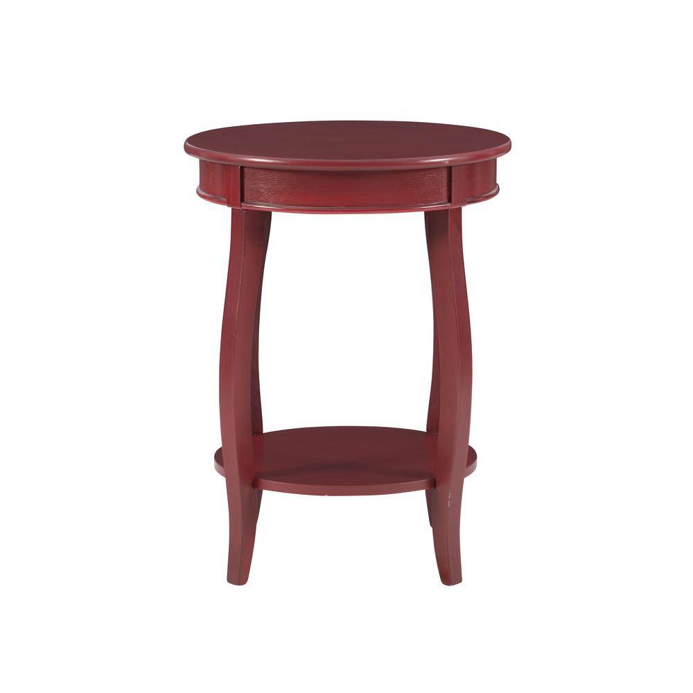 Red Round Table with Shelf. Picture 1