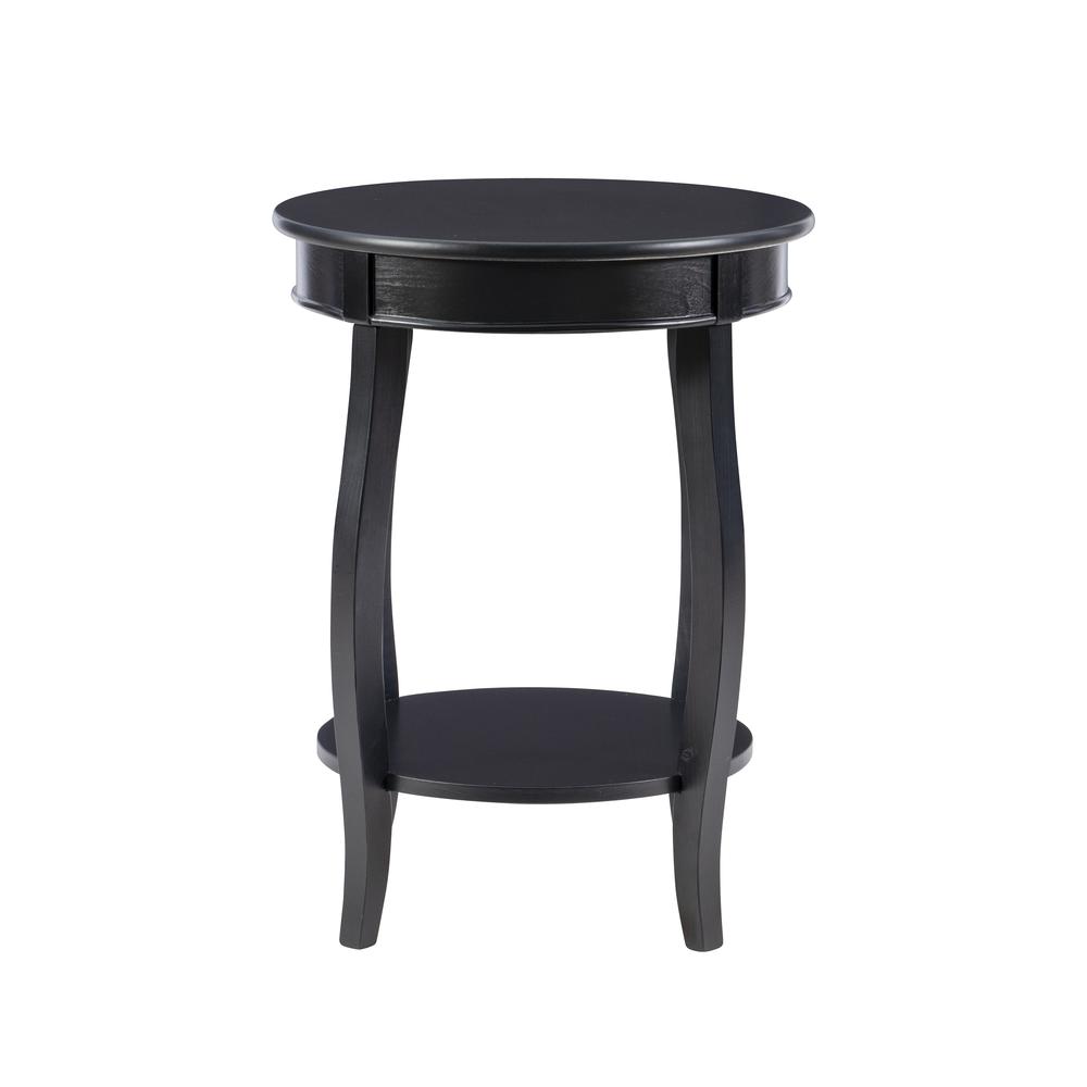Black Round Table with shelf. Picture 1