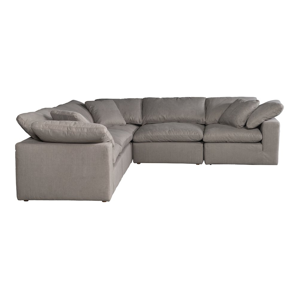 Terra Condo Classic L-Shaped Modular Sectional Light Grey. Picture 5