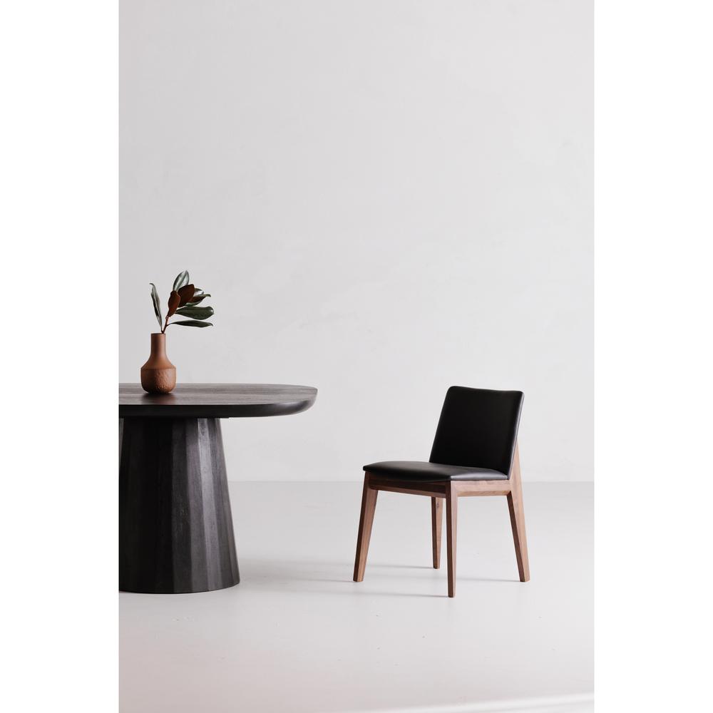 Deco Dining Chair Black Pvc-Set Of Two. Picture 7