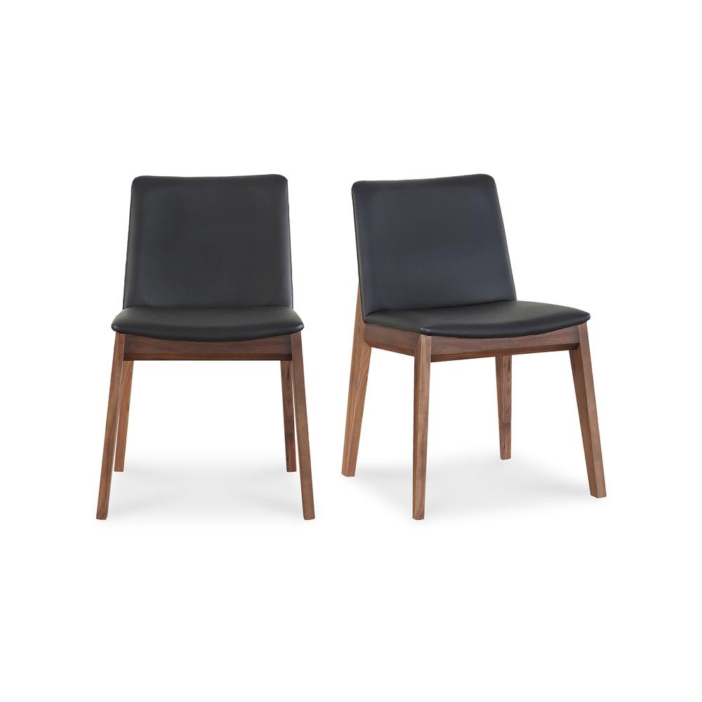 Deco Dining Chair Black Pvc-Set Of Two. Picture 1