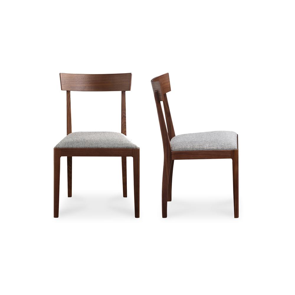 Leone Dining Chair Walnut-Set Of Two. Picture 1