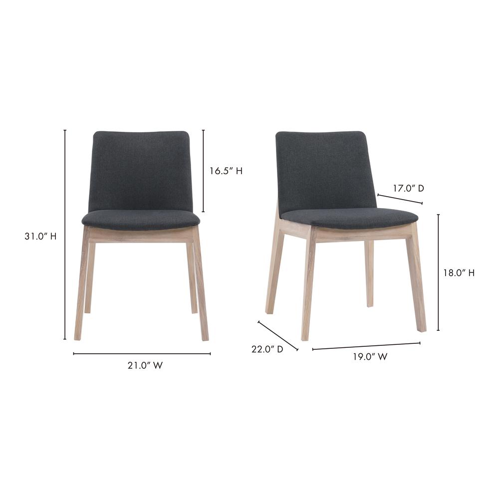 Deco Oak Dining Chair Dark Grey-Set Of Two. Picture 11