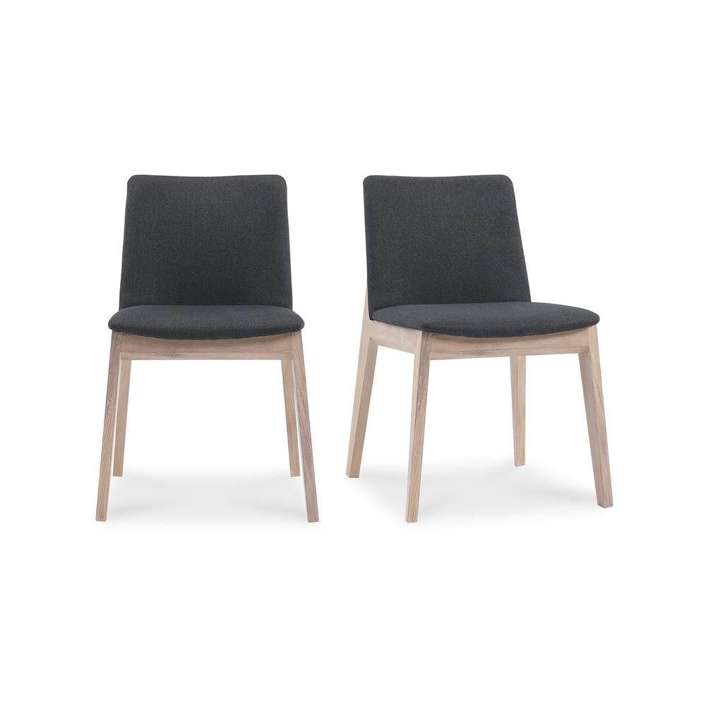 Deco Oak Dining Chair Dark Grey-Set Of Two. Picture 2