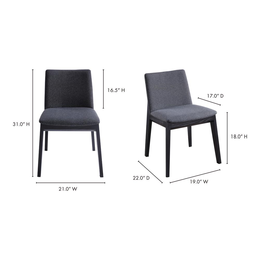 Deco Ash Dining Chair Charcoal-Set Of Two. Picture 10