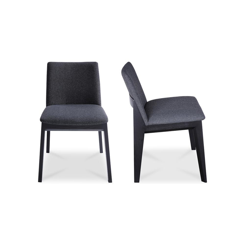 Deco Ash Dining Chair Charcoal-Set Of Two. Picture 1