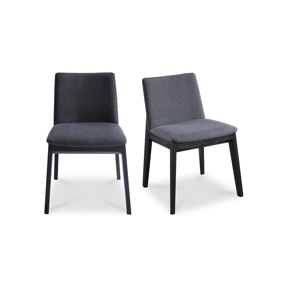 Deco Ash Dining Chair Charcoal-Set Of Two. Picture 2