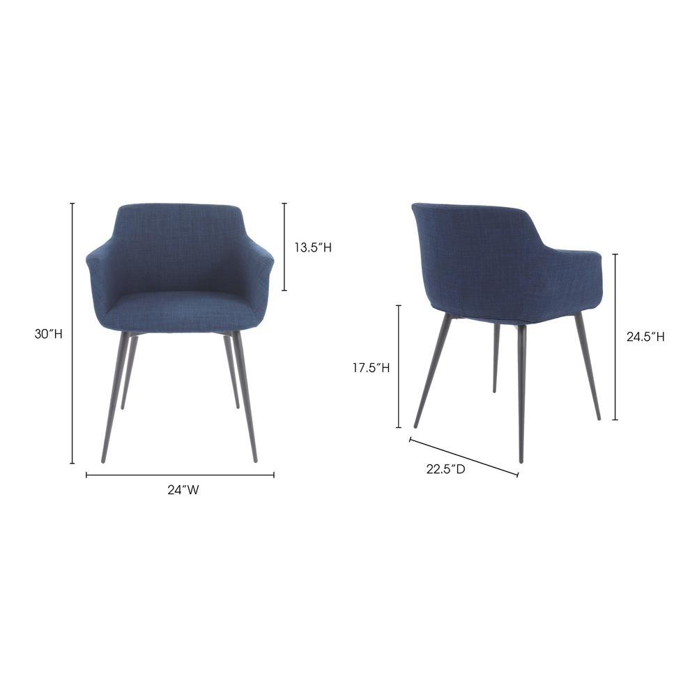Ronda Arm Chair Blue-Set Of Two. Picture 6