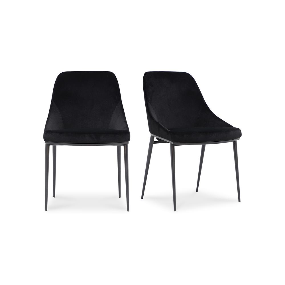 Sedona Dining Chair Shadowed Black Velvet-Set Of Two. Picture 2