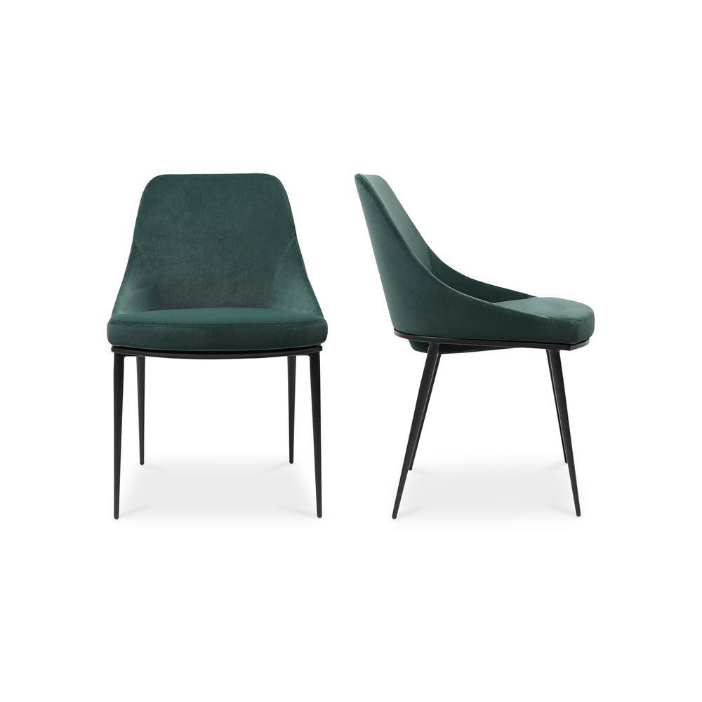 Sedona Dining Chair Green Velvet-Set Of Two. Picture 1