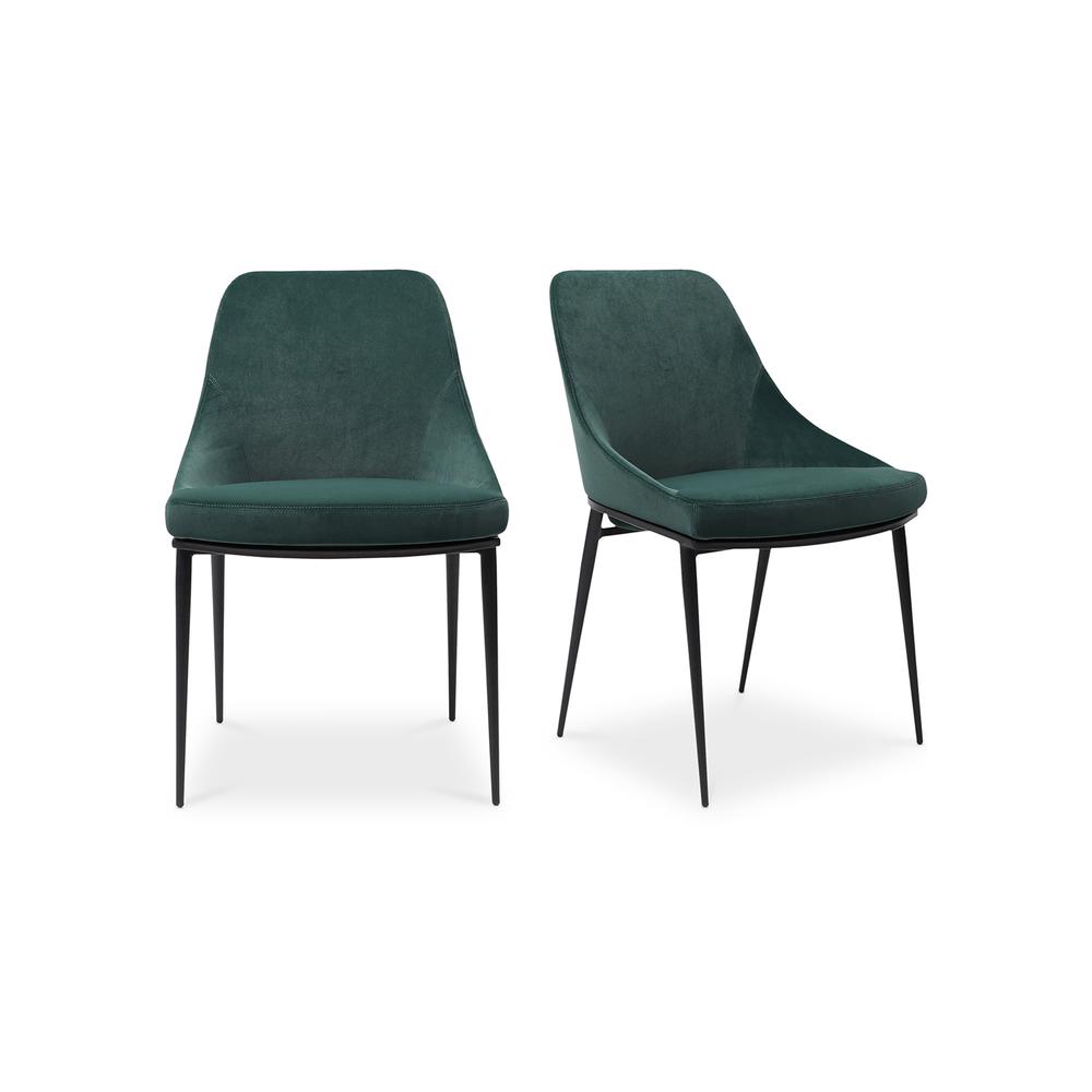 Sedona Dining Chair Green Velvet-Set Of Two. Picture 2