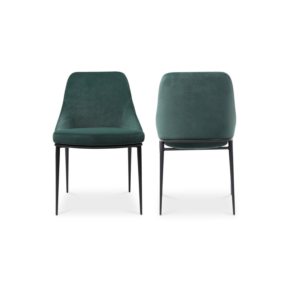 Sedona Dining Chair Green Velvet-Set Of Two. Picture 3