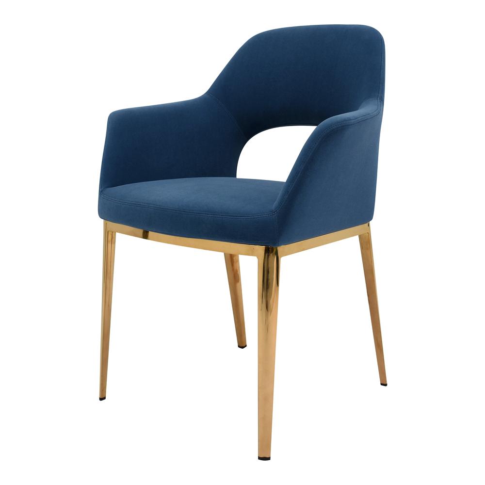 Carmel Dining Chair Blue Velvet. Picture 2