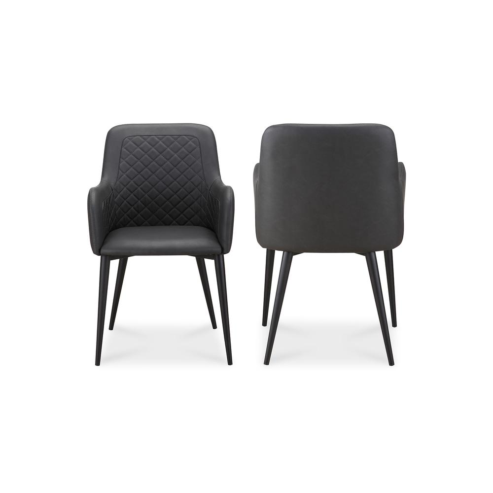Cantata Dining Chair Mayon Black Vegan Leather-Set Of Two. Picture 2