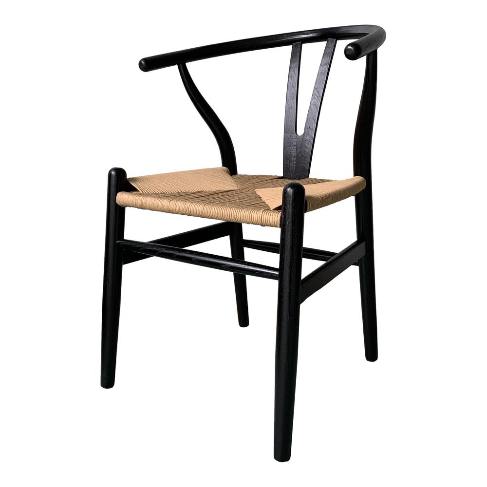 Ventana Dining Chair Black And Natural-Set Of Two. Picture 4