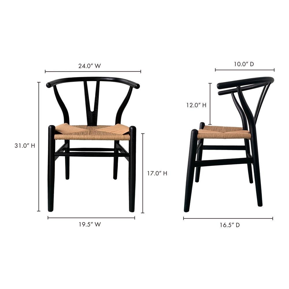 Ventana Dining Chair Black And Natural-Set Of Two. Picture 11