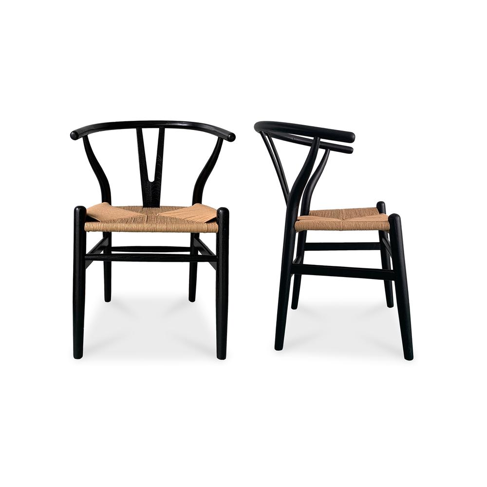 Ventana Dining Chair Black And Natural-Set Of Two. Picture 1