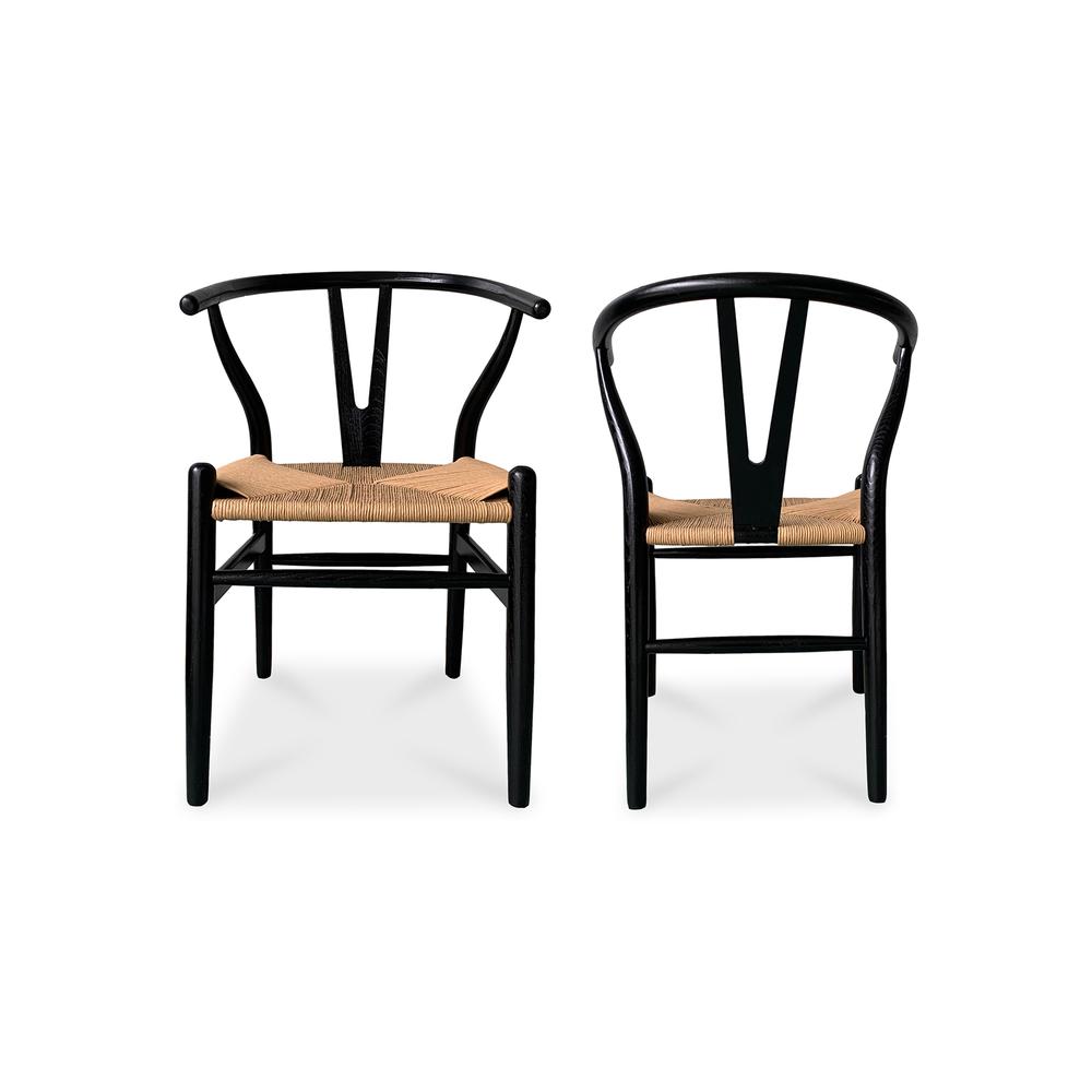 Ventana Dining Chair Black And Natural-Set Of Two. Picture 2