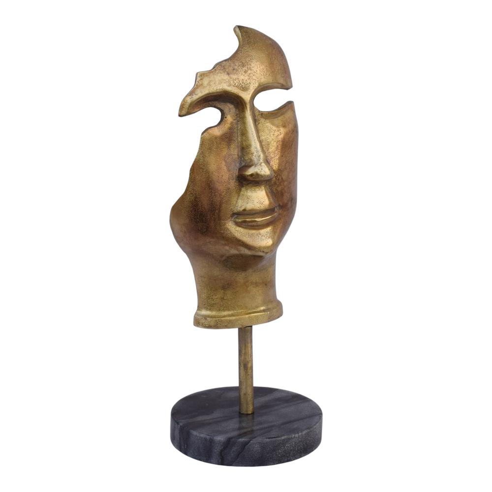 Golden Mask On Stand. Picture 2