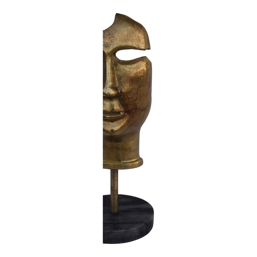 Golden Mask On Stand. Picture 3