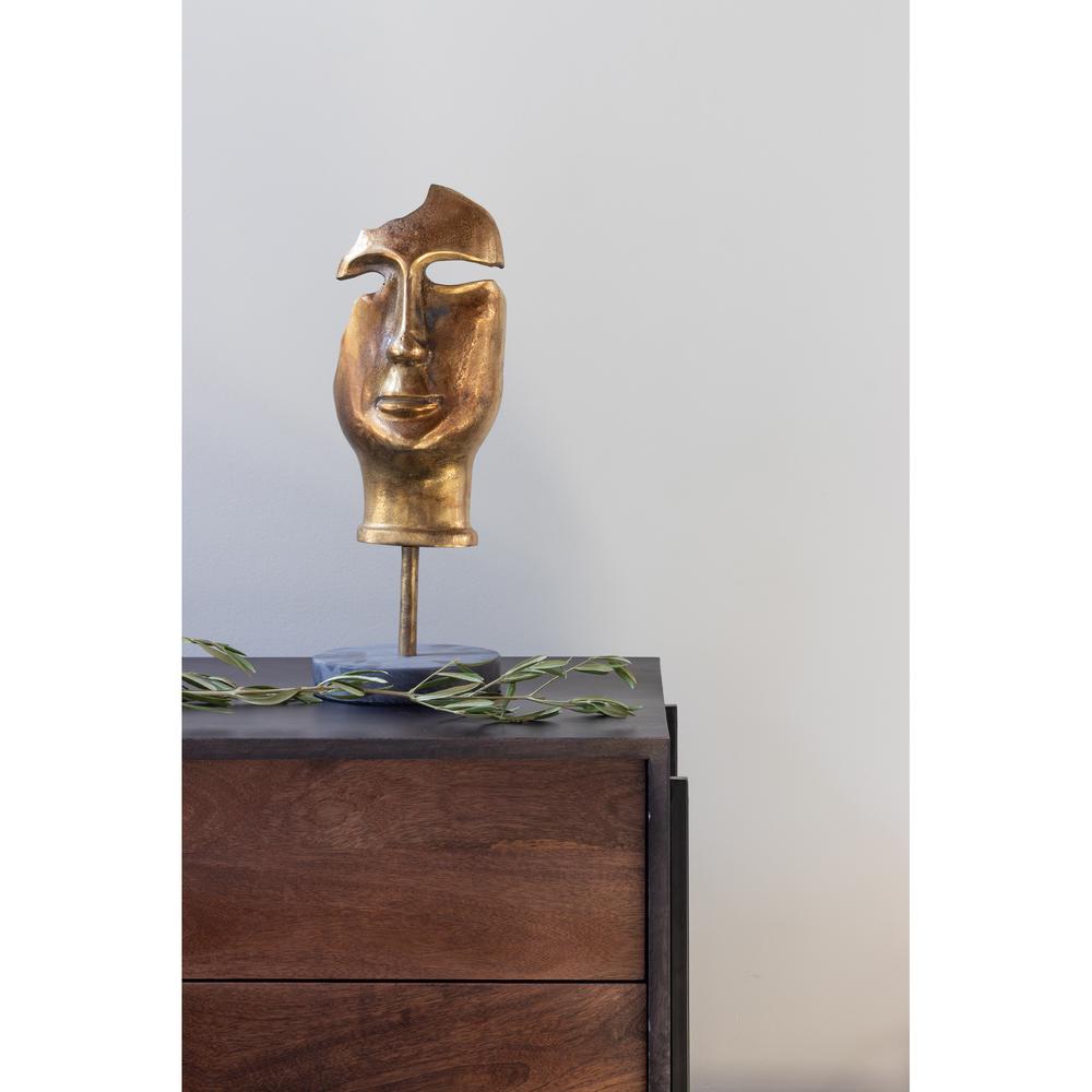 Golden Mask On Stand. Picture 4