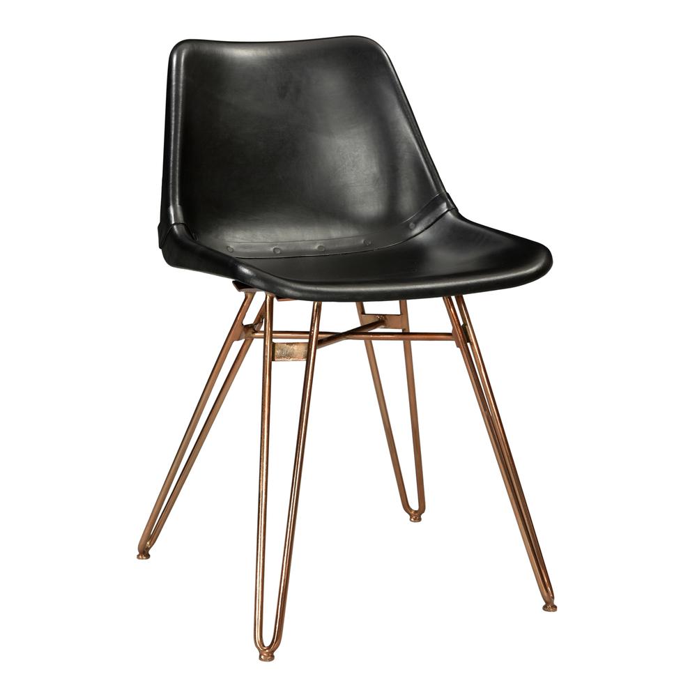 Modern Black Leather Dining Chairs - Set of Two, Belen Kox. Picture 2