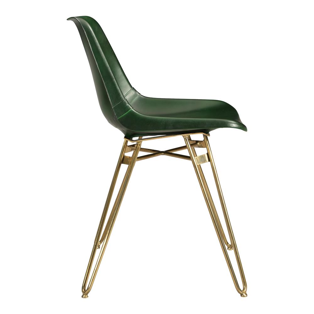 Modern Green Leather Dining Chairs - Set of Two, Belen Kox. Picture 3