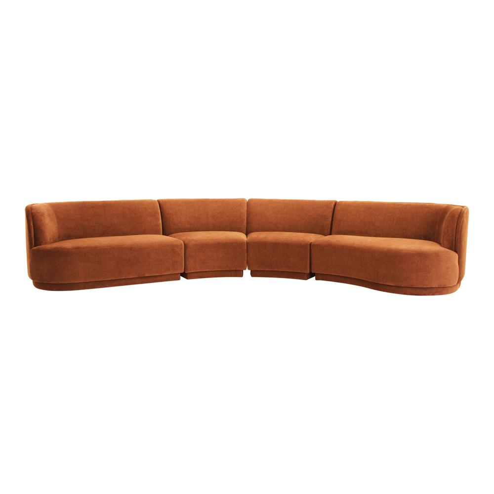 Yoon Eclipse Modular Sectional Chaise Right Fired Rust. Picture 1