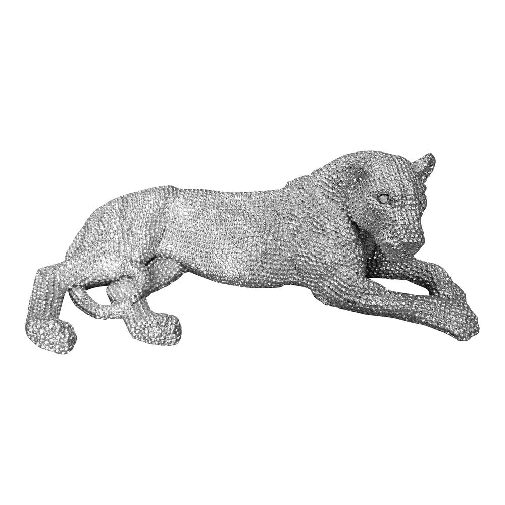 Panthera Statue Small Silver. Picture 1