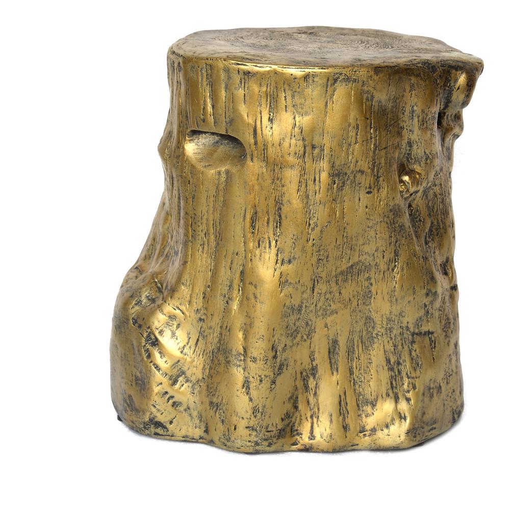 Log Stool Gold, Gold. Picture 1