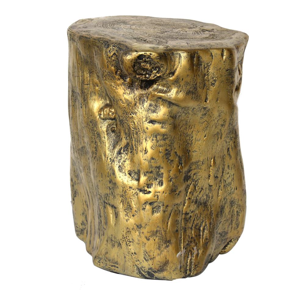 Log Stool Gold, Gold. Picture 2