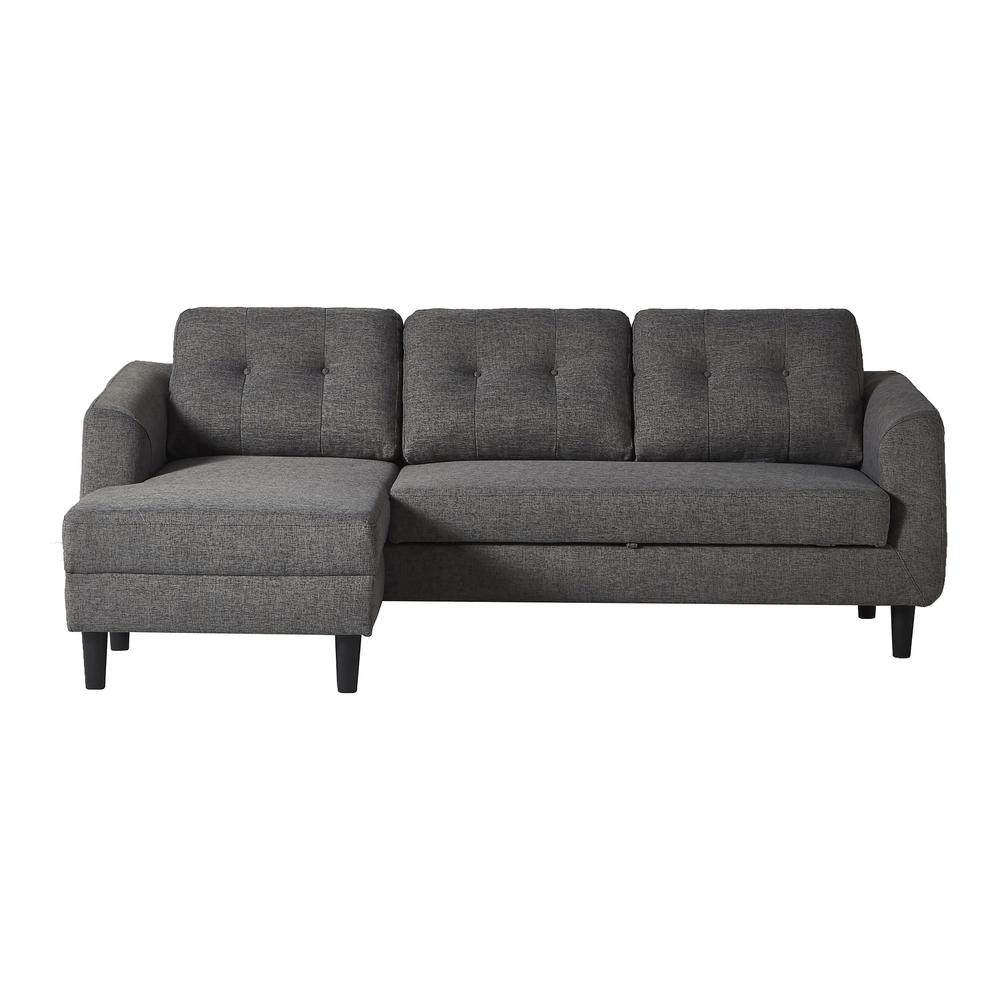 Belagio Sofa Bed With Chaise Charcoal Left. The main picture.