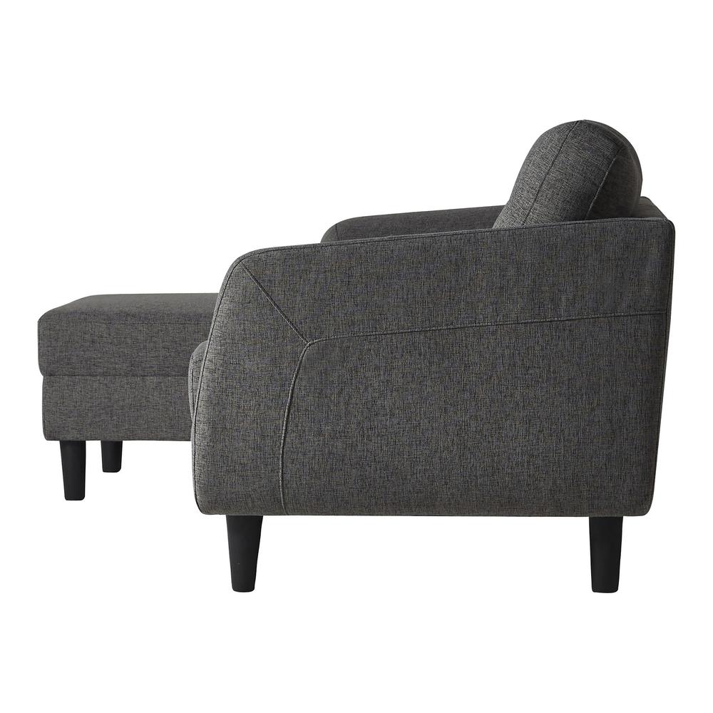 Belagio Sofa Bed With Chaise Charcoal Left. Picture 3