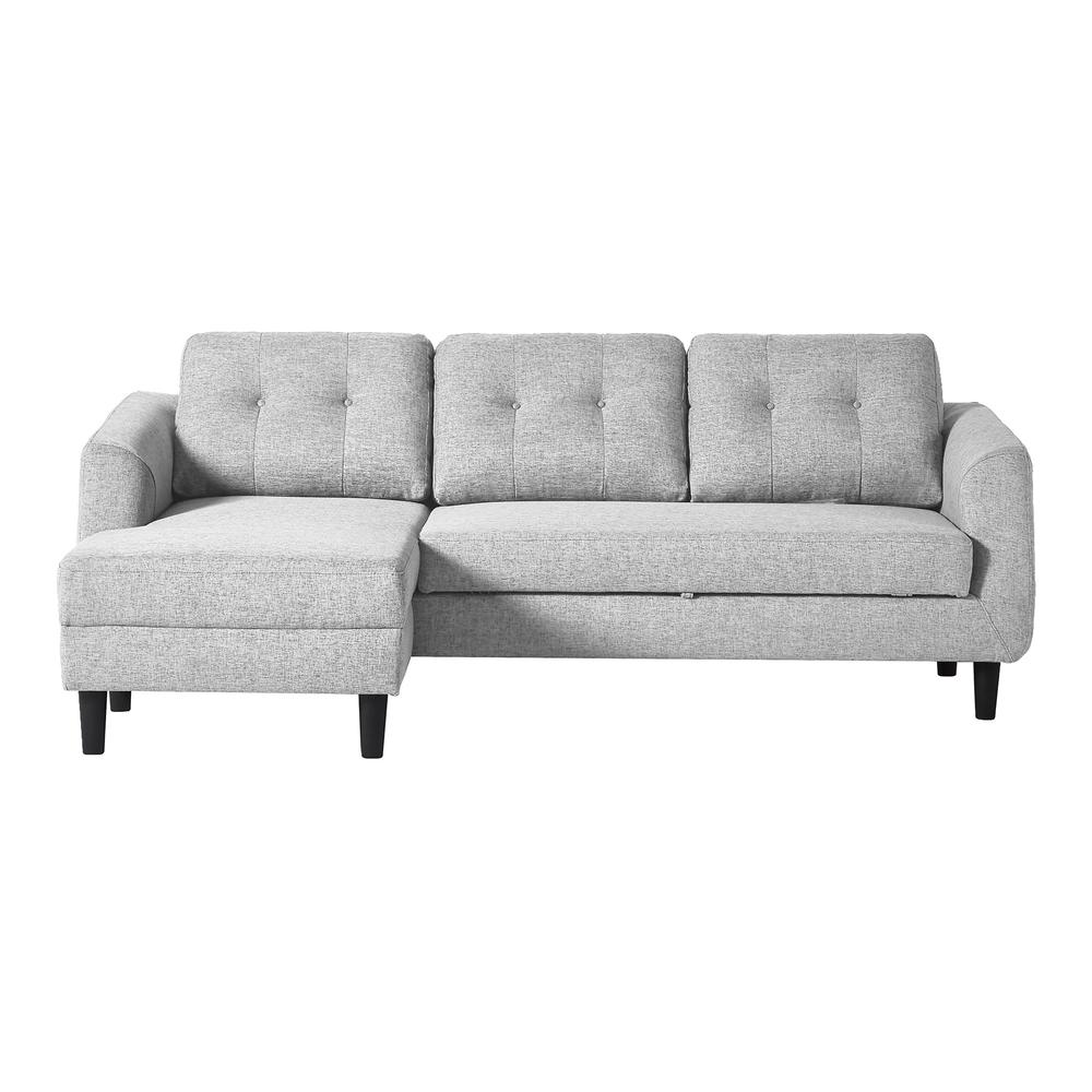 Belagio Sofa Bed With Chaise Light Grey Left. Picture 1