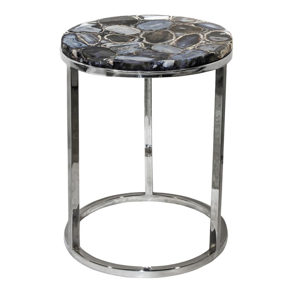Shimmer Natural Agate Accent Table - Silver, Belen Kox. Picture 3