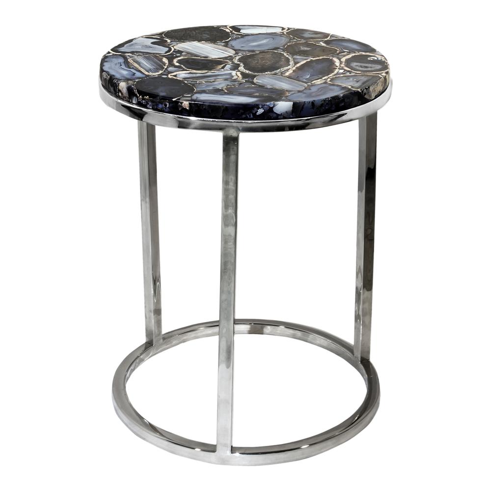 Shimmer Natural Agate Accent Table - Silver, Belen Kox. Picture 1