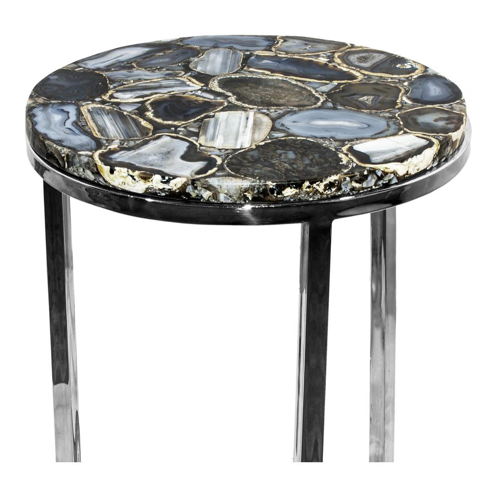 Shimmer Natural Agate Accent Table - Silver, Belen Kox. Picture 2