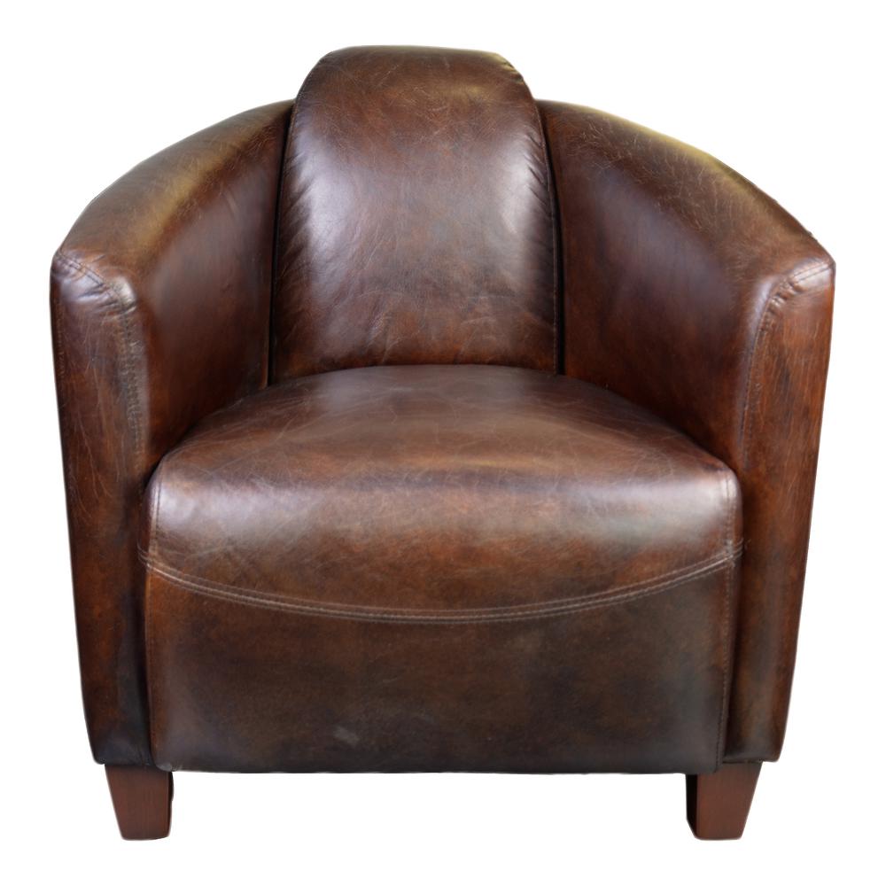Salzburg Club Chair Dark Brown Leather. Picture 1