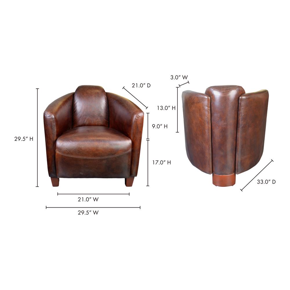Salzburg Club Chair Dark Brown Leather. Picture 5