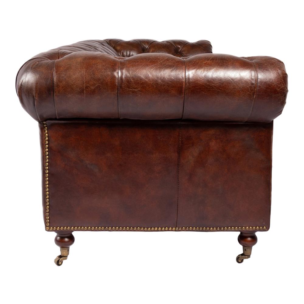 Birmingham Sofa Dark Brown Leather. Picture 3
