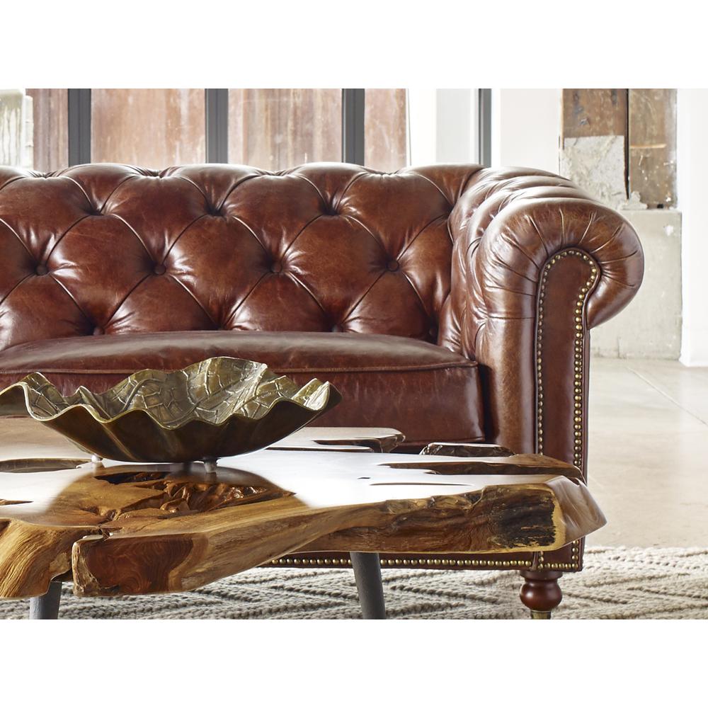 Birmingham Sofa Dark Brown Leather. Picture 6