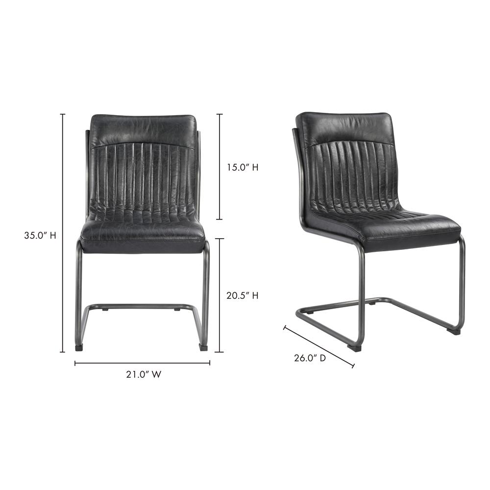 Ansel Dining Chair Onyx Black Leather-Set Of Two. Picture 10
