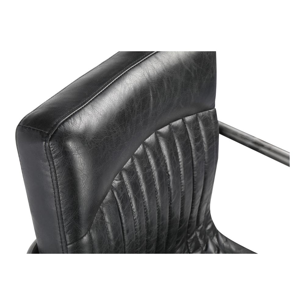 Ansel Arm Chair Onyx Black Leather -Set Of Two. Picture 8