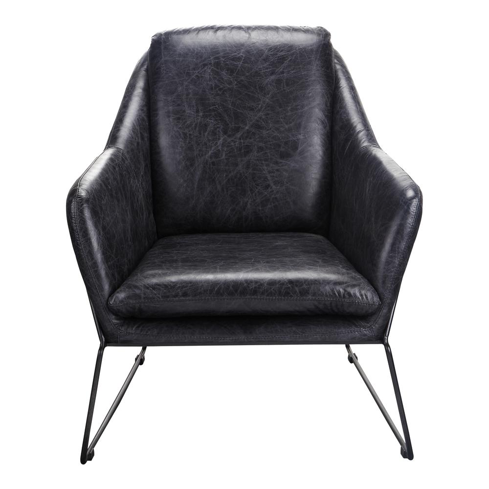 Sleek Black Leather Club Chair - Greer Collection, Belen Kox. Picture 2