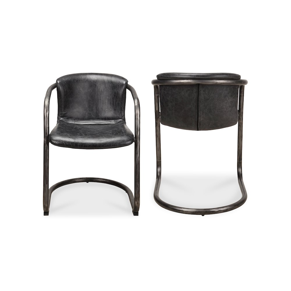 Freeman Dining Chair Onyx Black Leather -Set Of Two. Picture 2